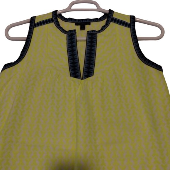 J. Crew Women's Neon Split Neck Sleeveless Pullover Mini Shift Dress Sz 2 Yellow - Picture 3 of 7